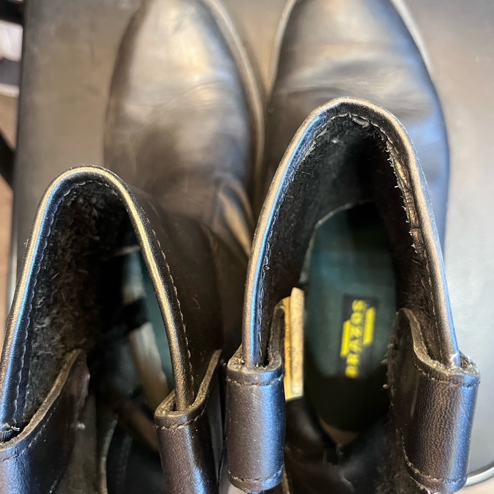Men's Black Leather Brazos  Slip-On work  Boots